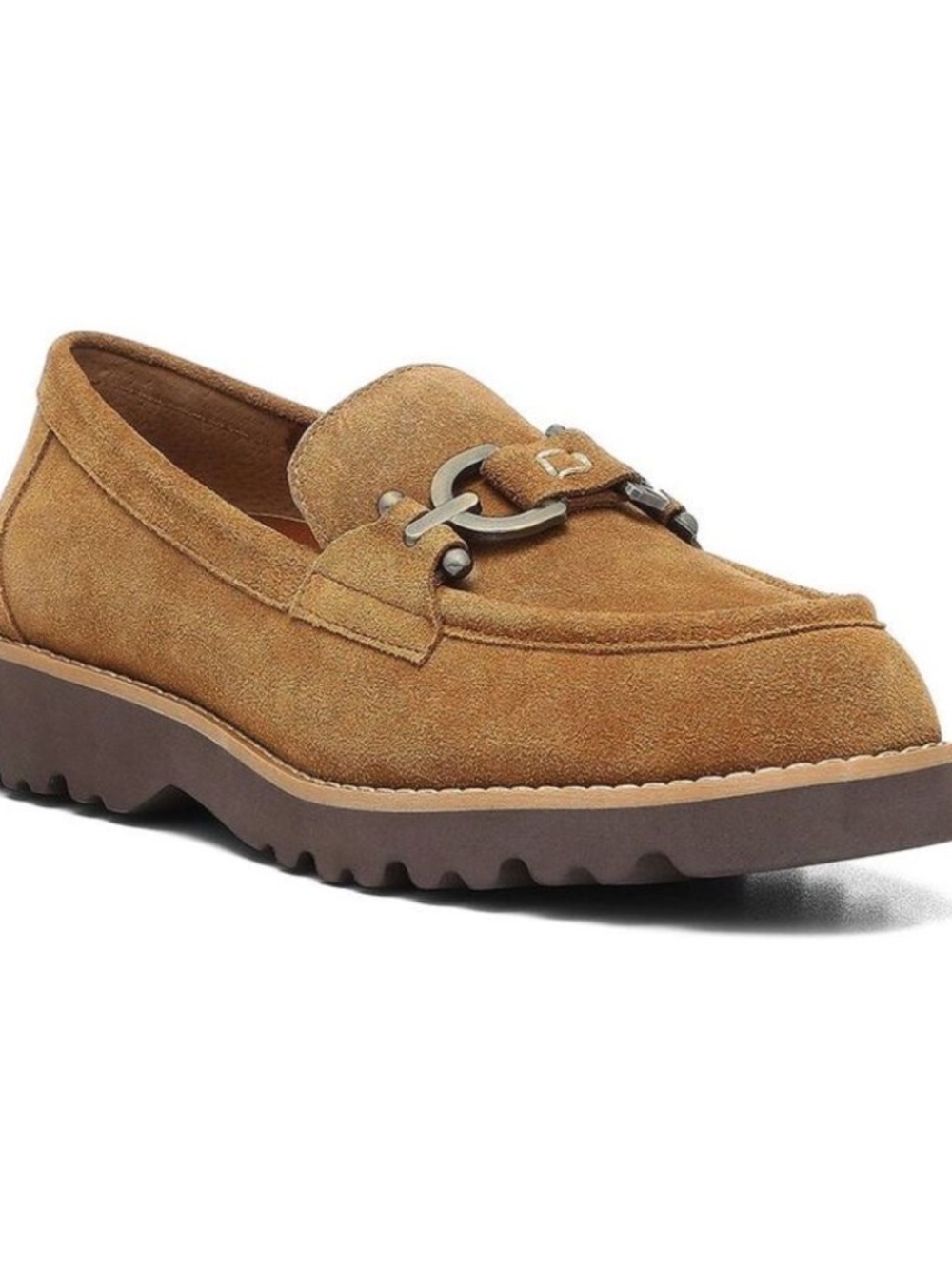 NWOT Donald Pliner Calf Suede Clio Loafer Saddle 11